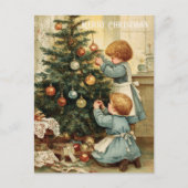 Oude victoriaanse kerstkaart briefkaart (Voorkant)