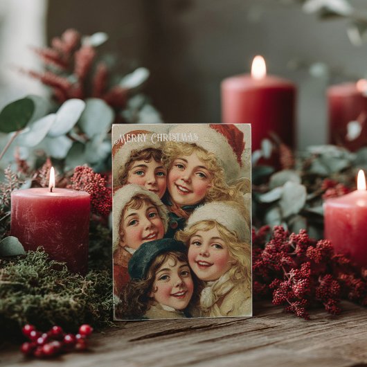 Oude victoriaanse kerstkaart briefkaart