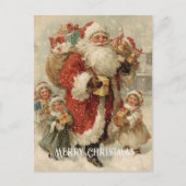 Oude victoriaanse kerstkaart briefkaart (Voorkant)