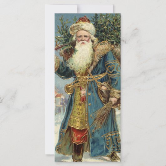 Oude victoriaanse kerstman met kerstboom (Voorkant)