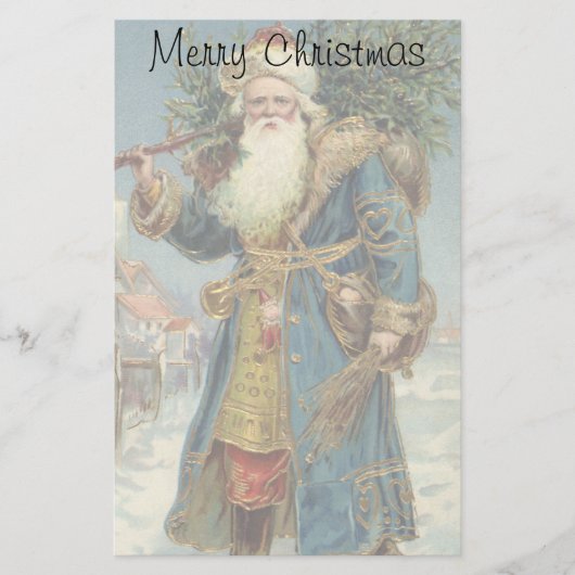Oude victoriaanse kerstman met kerstboom briefpapier (Voorkant)