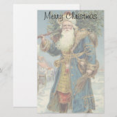 Oude victoriaanse kerstman met kerstboom briefpapier (Voorkant / Achterkant)