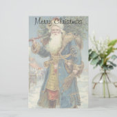 Oude victoriaanse kerstman met kerstboom briefpapier (Staand voorkant)