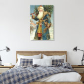 Oude victoriaanse kerstman met kerstboom canvas afdruk (Insitu (Slaapkamer))