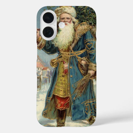 Oude victoriaanse kerstman met kerstboom Case-Mate iPhone case (Achterkant)