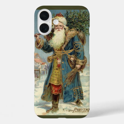 Oude victoriaanse kerstman met kerstboom Case-Mate iPhone case (Achterkant)