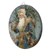 Oude victoriaanse kerstman met kerstboom dartbord (Voorkant Rechts)