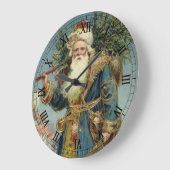 Oude victoriaanse kerstman met kerstboom grote klok (Hoek)