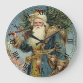 Oude victoriaanse kerstman met kerstboom grote klok (Voorkant)