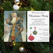 Oude victoriaanse kerstman met kerstboom kaart