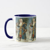 Oude victoriaanse kerstman met kerstboom mok (Links)