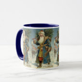Oude victoriaanse kerstman met kerstboom mok (Voorkant links)