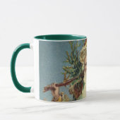 Oude victoriaanse kerstman met kerstboom mok (Links)