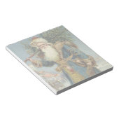 Oude victoriaanse kerstman met kerstboom notitieblok (Schuin)