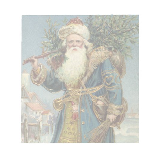 Oude victoriaanse kerstman met kerstboom notitieblok (Voorkant)