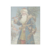 Oude victoriaanse kerstman met kerstboom notitieblok (Linkerzijde)