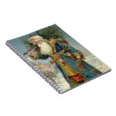 Oude victoriaanse kerstman met kerstboom notitieboek (Rechterzijde)