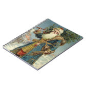 Oude victoriaanse kerstman met kerstboom notitieboek (Linkerzijde)