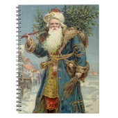 Oude victoriaanse kerstman met kerstboom notitieboek (Voorkant)