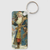 Oude victoriaanse kerstman met kerstboom sleutelhanger (Achterkant)