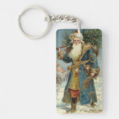 Oude victoriaanse kerstman met kerstboom sleutelhanger (Voorkant)