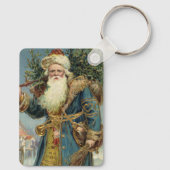 Oude victoriaanse kerstman met kerstboom sleutelhanger (Achterkant)