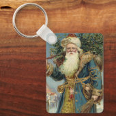 Oude victoriaanse kerstman met kerstboom sleutelhanger (Voorkant)