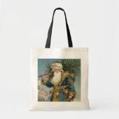 Oude victoriaanse kerstman met kerstboom tote bag (Voorkant)