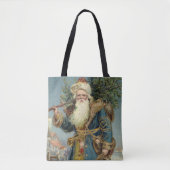 Oude victoriaanse kerstman met kerstboom tote bag (Voorkant)
