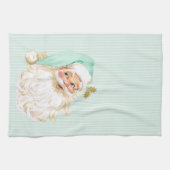 Oude Victoriaanse Kerstman Neutraal Mint & Goud Theedoek (Horizontaal)