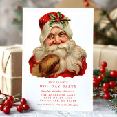 Oude Victoriaanse Kerstman Retro Kerstfeest Borrel Kaart