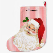 Oude victoriaanse kerstman rode en witte streep grote kerstsok (Achterkant)