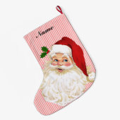 Oude victoriaanse kerstman rode en witte streep grote kerstsok (Achterkant (Hangend))