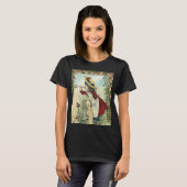 Oude victoriaanse kind, meisje dat bugel blaast we t-shirt (Voorkant volledig)