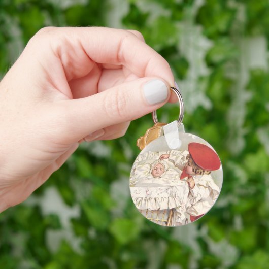 Oude Victoriaanse Kinderen, Kind en Baby in Kinder Sleutelhanger (Hand)