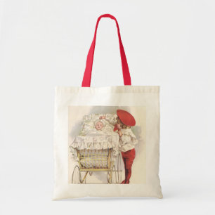 Oude victoriaanse kinderen, kind en baby in kinder tote bag