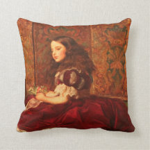 Oude victoriaanse kleine meid in rode jurk