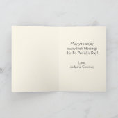 Oude victoriaanse meisje aangepaste St. Patrick's Feestdagen Kaart (Binnen)