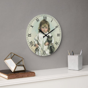 Oude Victoriaanse meisje in een nachtjapon met haa Grote Klok