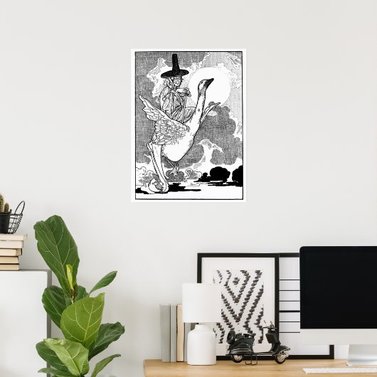 Oude victoriaanse Mother Goose door Charles Robins Poster (Thuiskantoor)