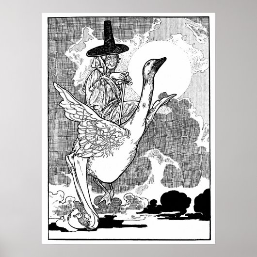 Oude victoriaanse Mother Goose door Charles Robins Poster (Voorkant)