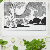 Oude victoriaanse Mother Goose door Charles Robins Theedoek (Gevouwen)