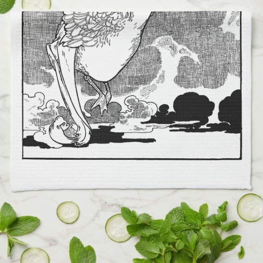 Oude victoriaanse Mother Goose door Charles Robins Theedoek (Gevouwen)