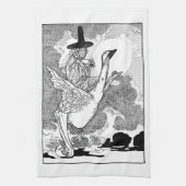 Oude victoriaanse Mother Goose door Charles Robins Theedoek (Verticaal)