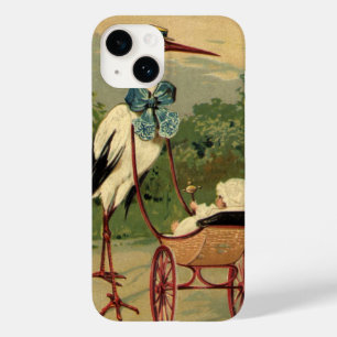 Oude victoriaanse ooievaar en kinderwagen Case-Mate iPhone case