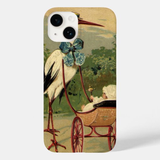 Oude victoriaanse ooievaar en kinderwagen Case-Mate iPhone case (Achterkant)