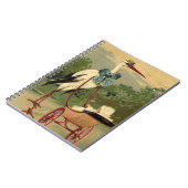 Oude victoriaanse ooievaar en kinderwagen notitieboek (Linkerzijde)