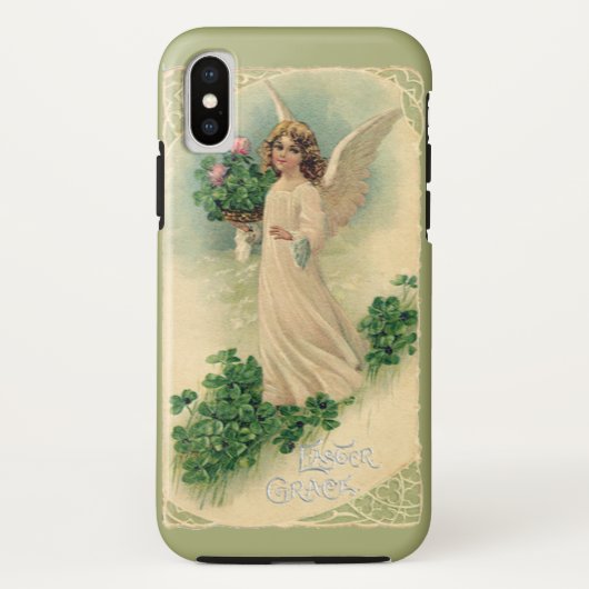 Oude victoriaanse paasengel met bloemen Case-Mate iPhone case (Achterkant)
