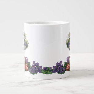 Oude Victoriaanse Paashaas, Bloemen en Eieren Grote Koffiekop