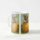 Oude Victoriaanse Pasen konijnen in een gouden ei Koffiemok (Voorkant links)